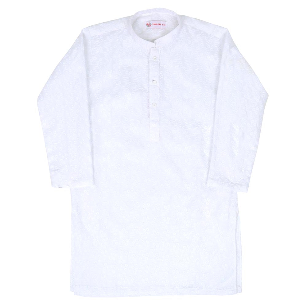 Boys Chicken Kurta - White