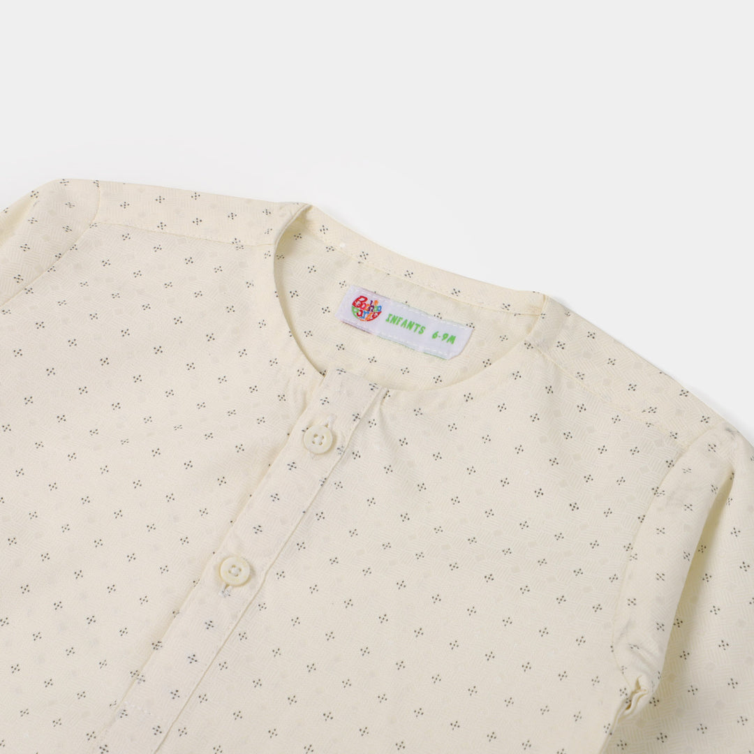 Infant Boys Basic Kurta Pajama - Off White