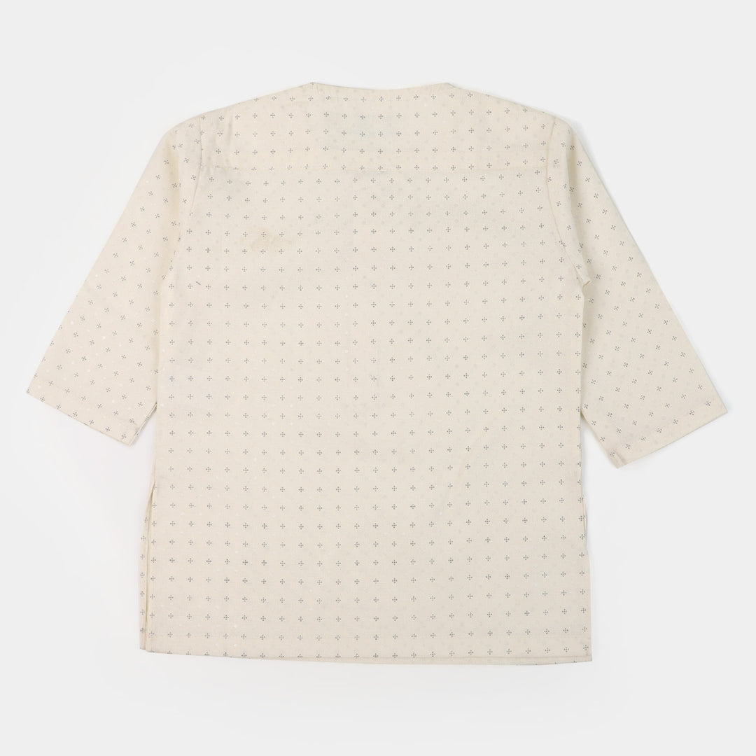 Infant Boys Basic Kurta Pajama - Off White