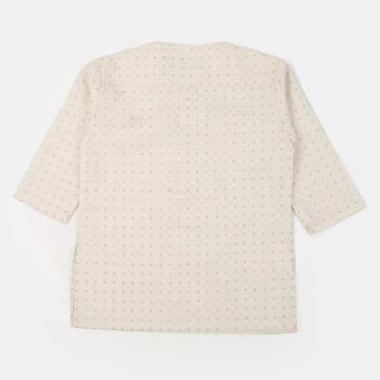 Infant Boys Basic Kurta Pajama - Off White