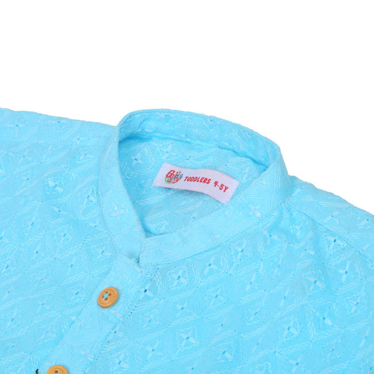 Boys Chicken Kurta - Sky Blue