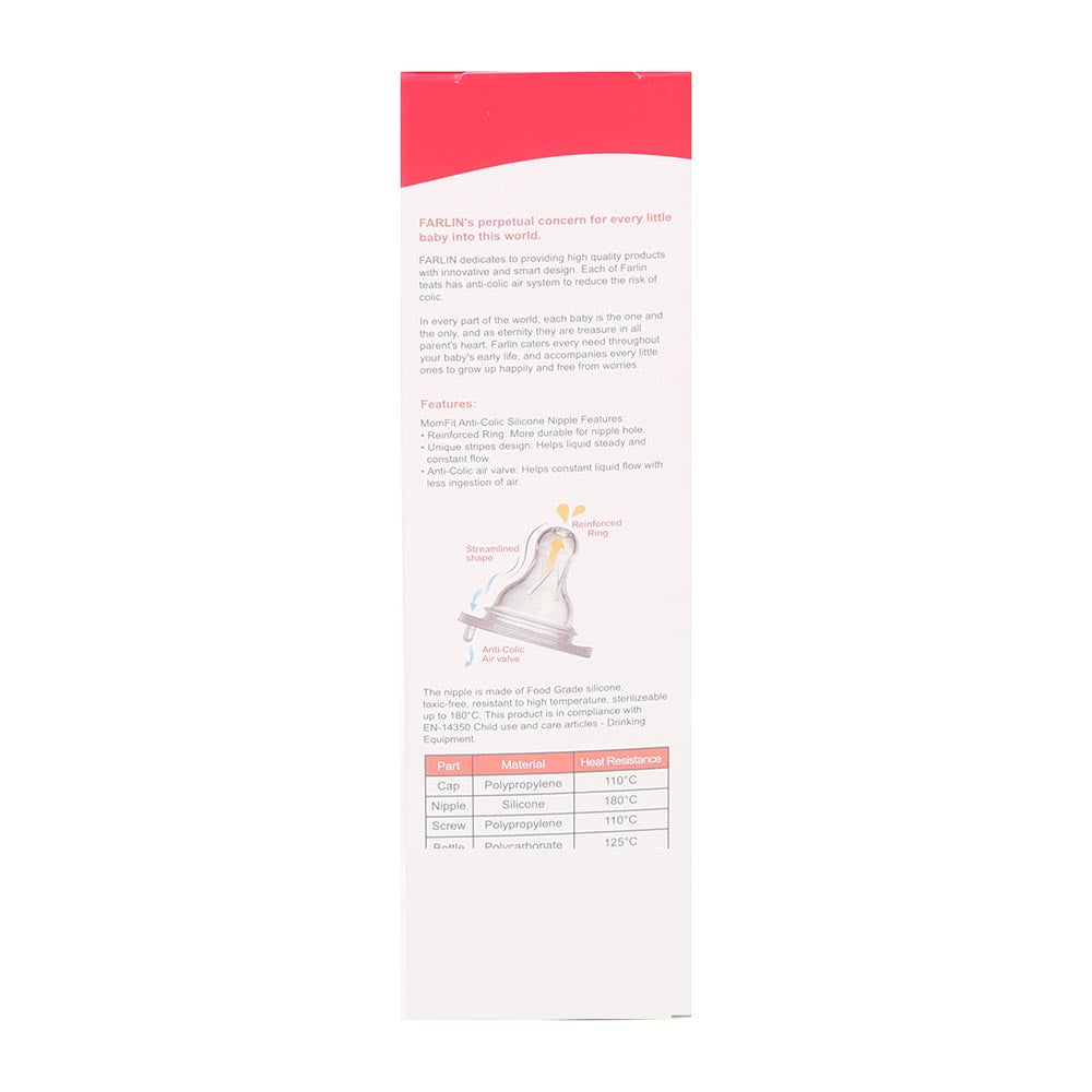 Farlin Feeding Bottle 9 Oz Top-747 - Pink