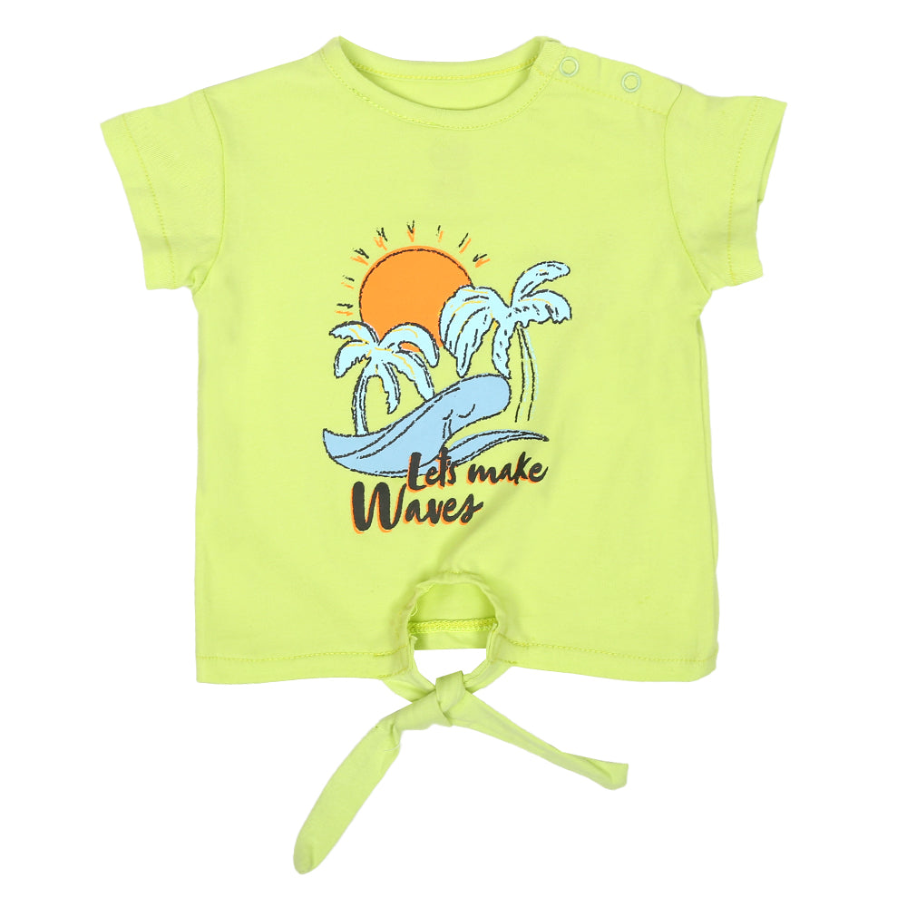 Infant Girls T-Shirt Waves-Sunny Lime