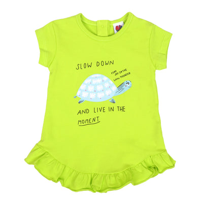 Infant Girls T-Shirt Slow Down-Acid Lime