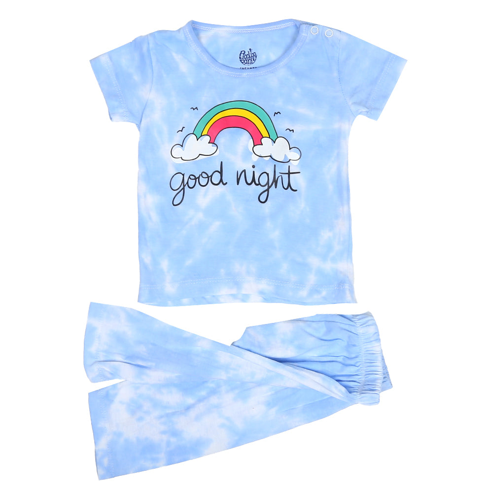 Infant Girls Knitted Night Suit GOOD NIGHT-Blue