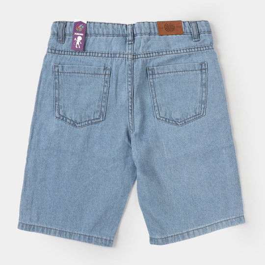 Boys Denim Short Play Station - Ice Blue