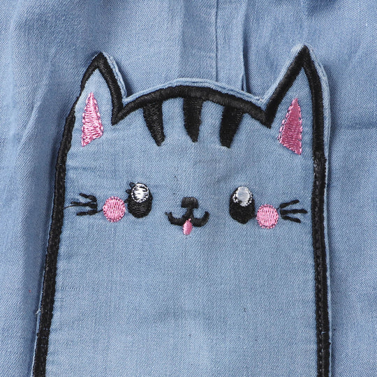 Girls Denim Skirt Bunny - Mid Blue