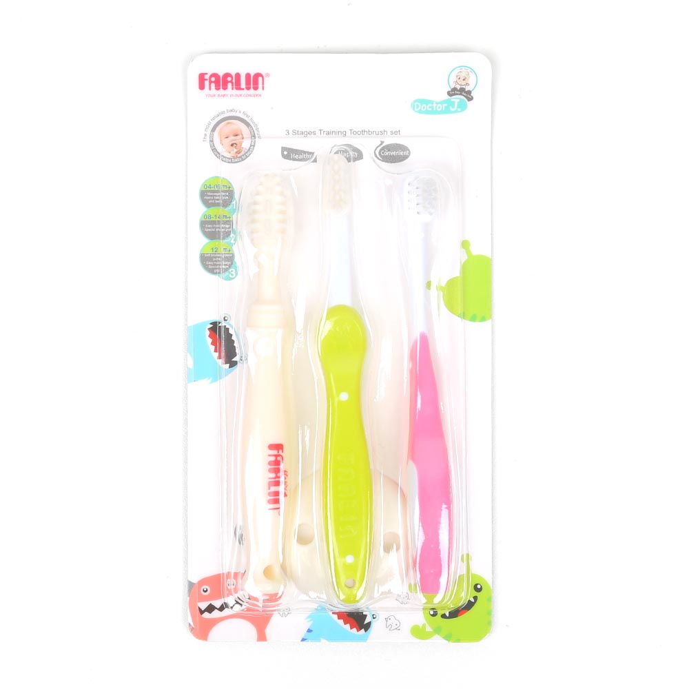 Farlin Three Stages Tooth Brush Set Bf-118A - Pink