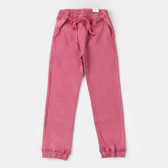 Girls Cotton Jegging Solid - Pink