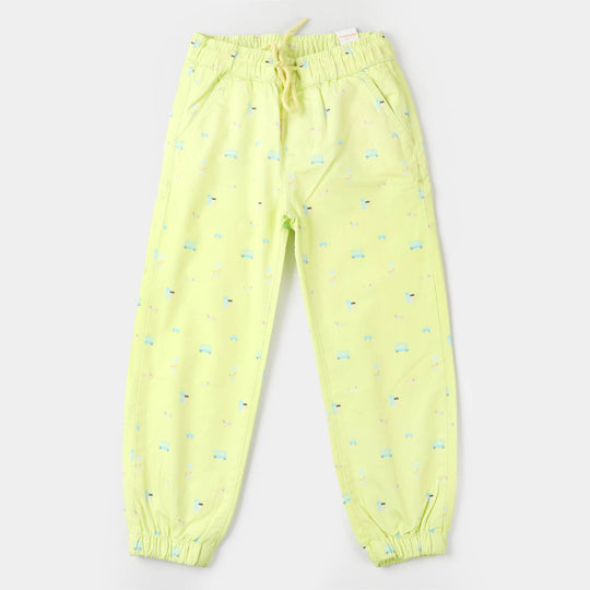 Boys Cotton Pant Bus - Lime