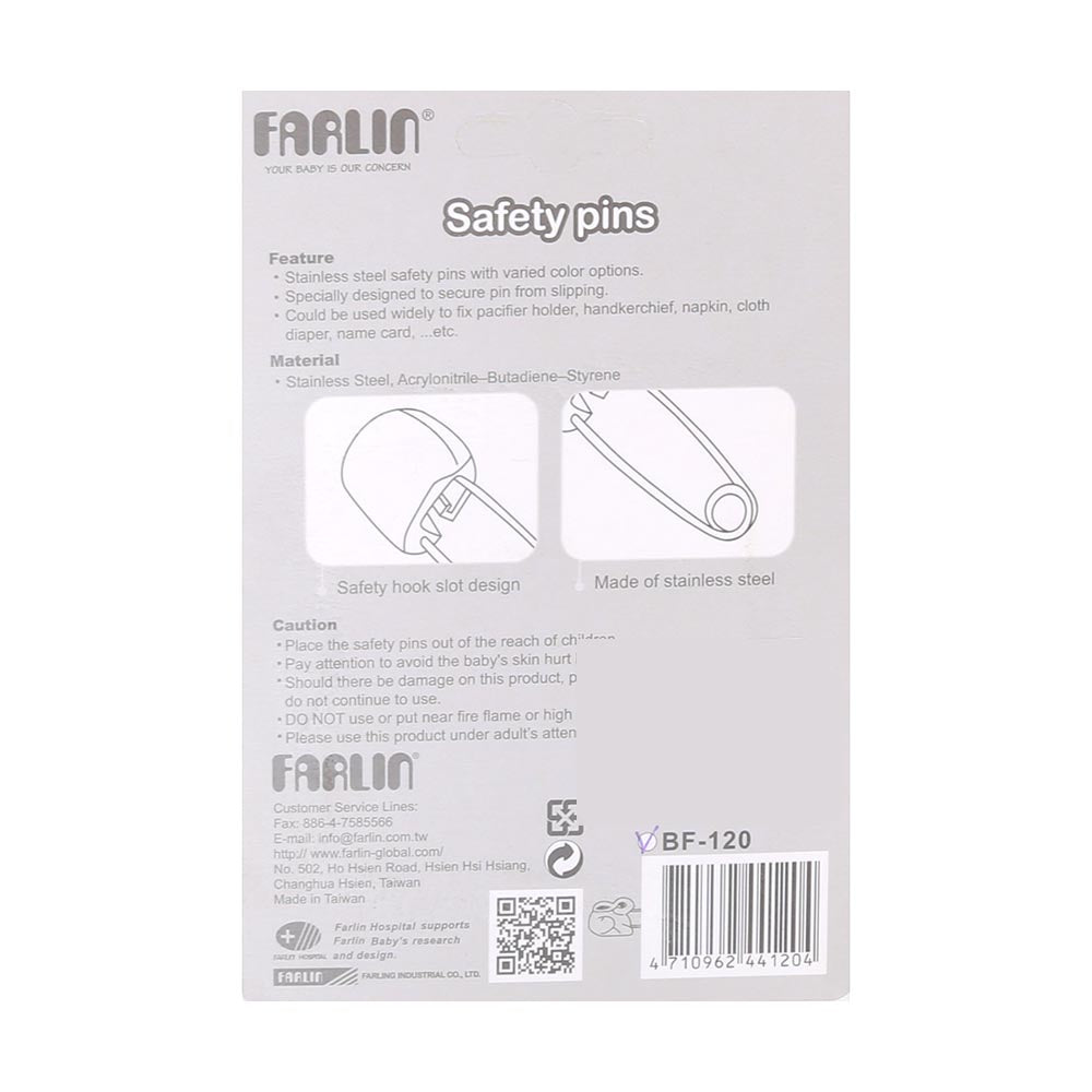 Farlin Four Animal Safety Pins Bf-120 - Blue