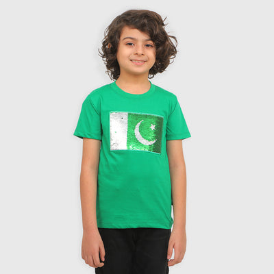 Boys T-Shirt Pakistan Flag -  Green