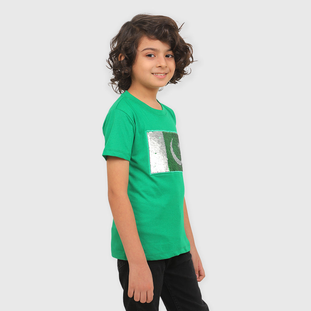 Boys T-Shirt Pakistan Flag -  Green