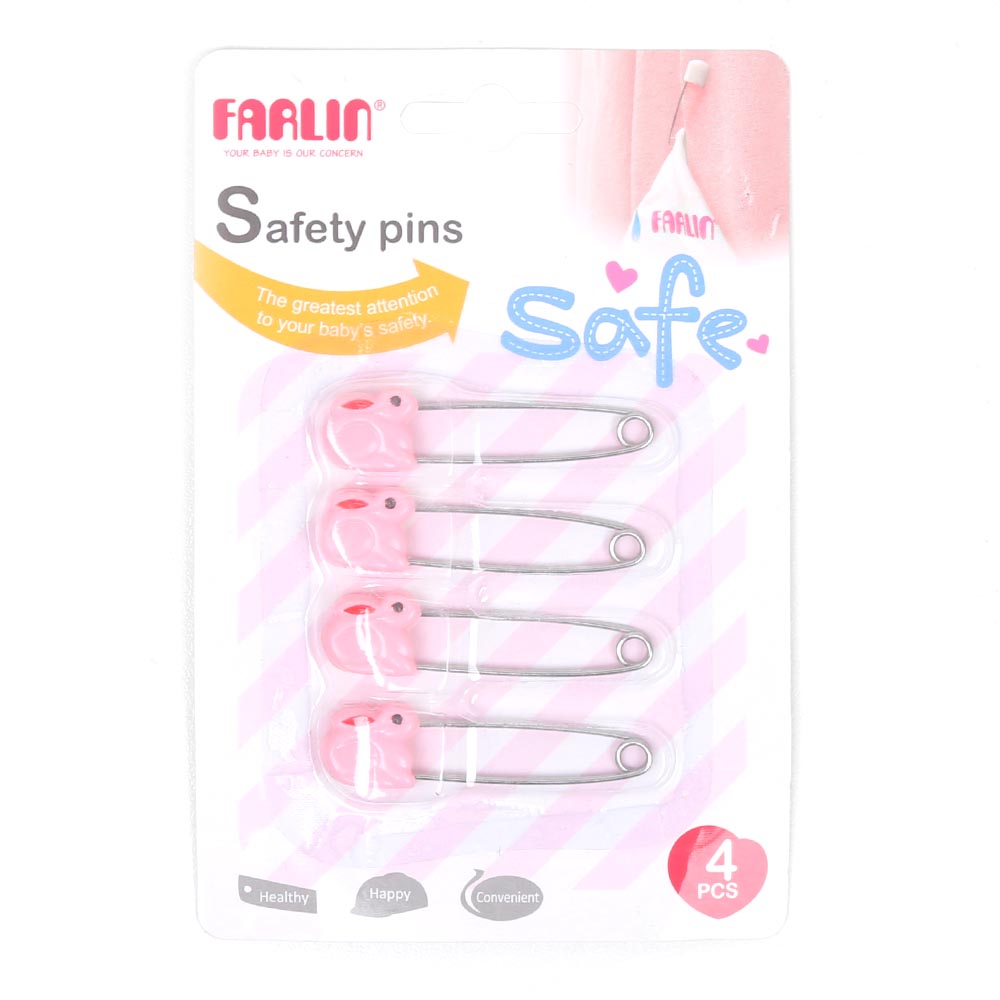 Farlin Four Animal Safety Pins Bf-120 - Pink
