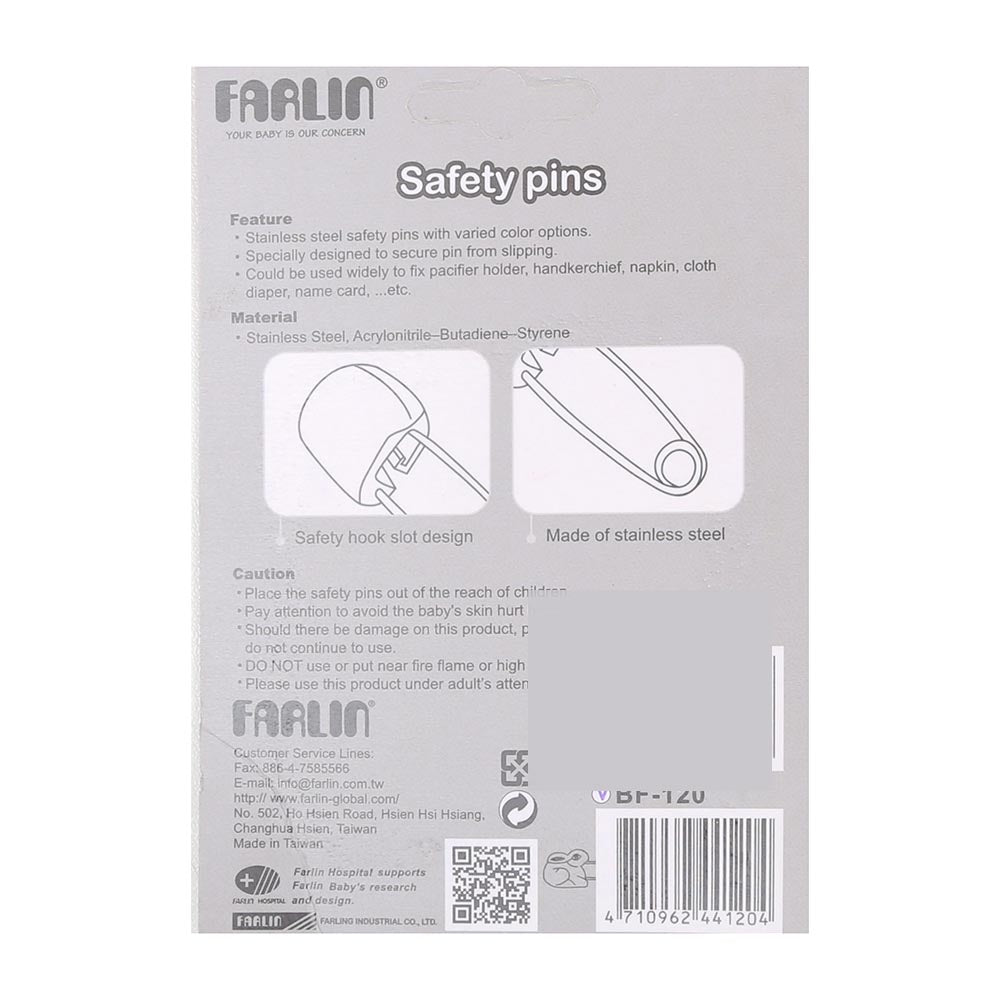 Farlin Four Animal Safety Pins Bf-120 - Pink