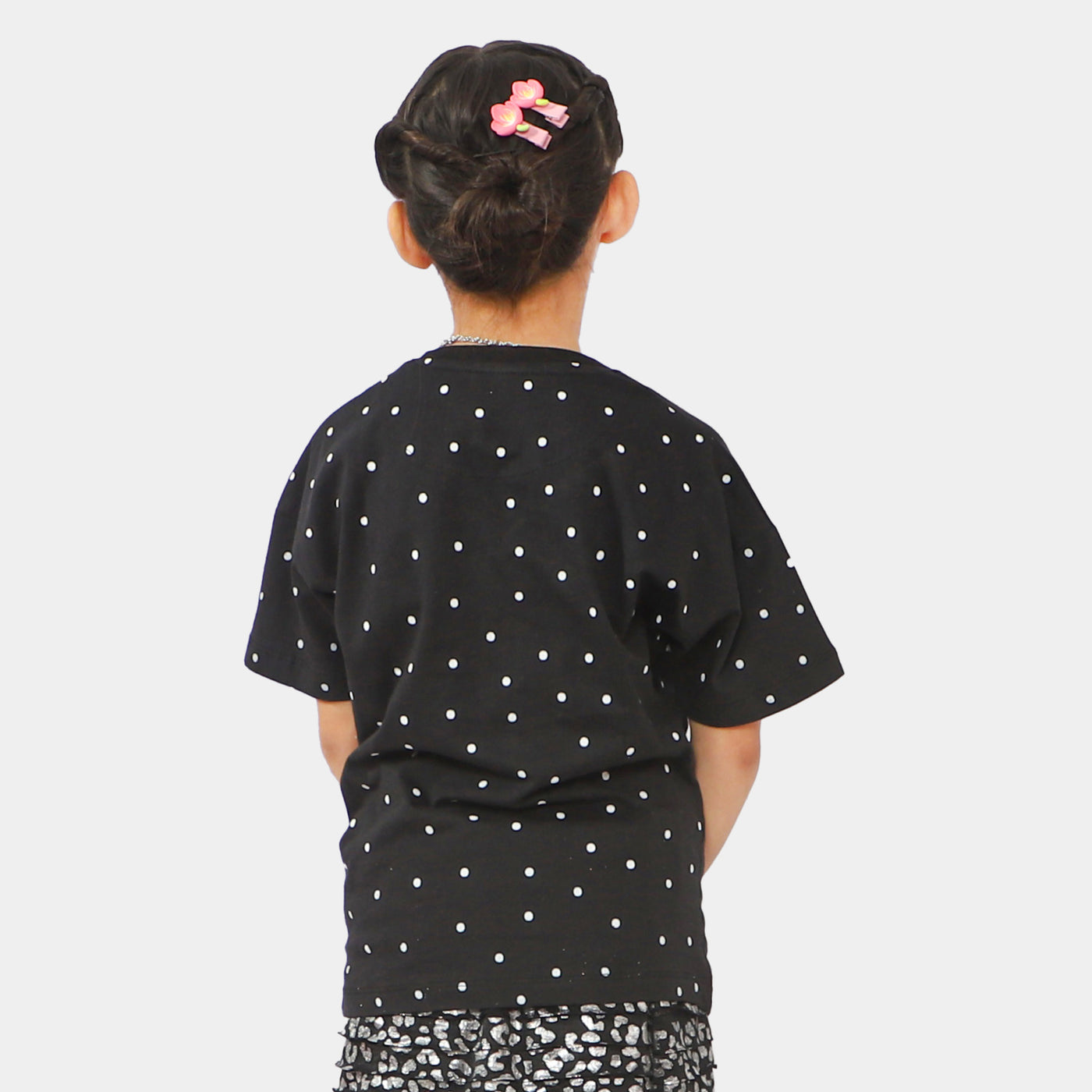 Girls Cotton T-Shirt Character - Jet Black