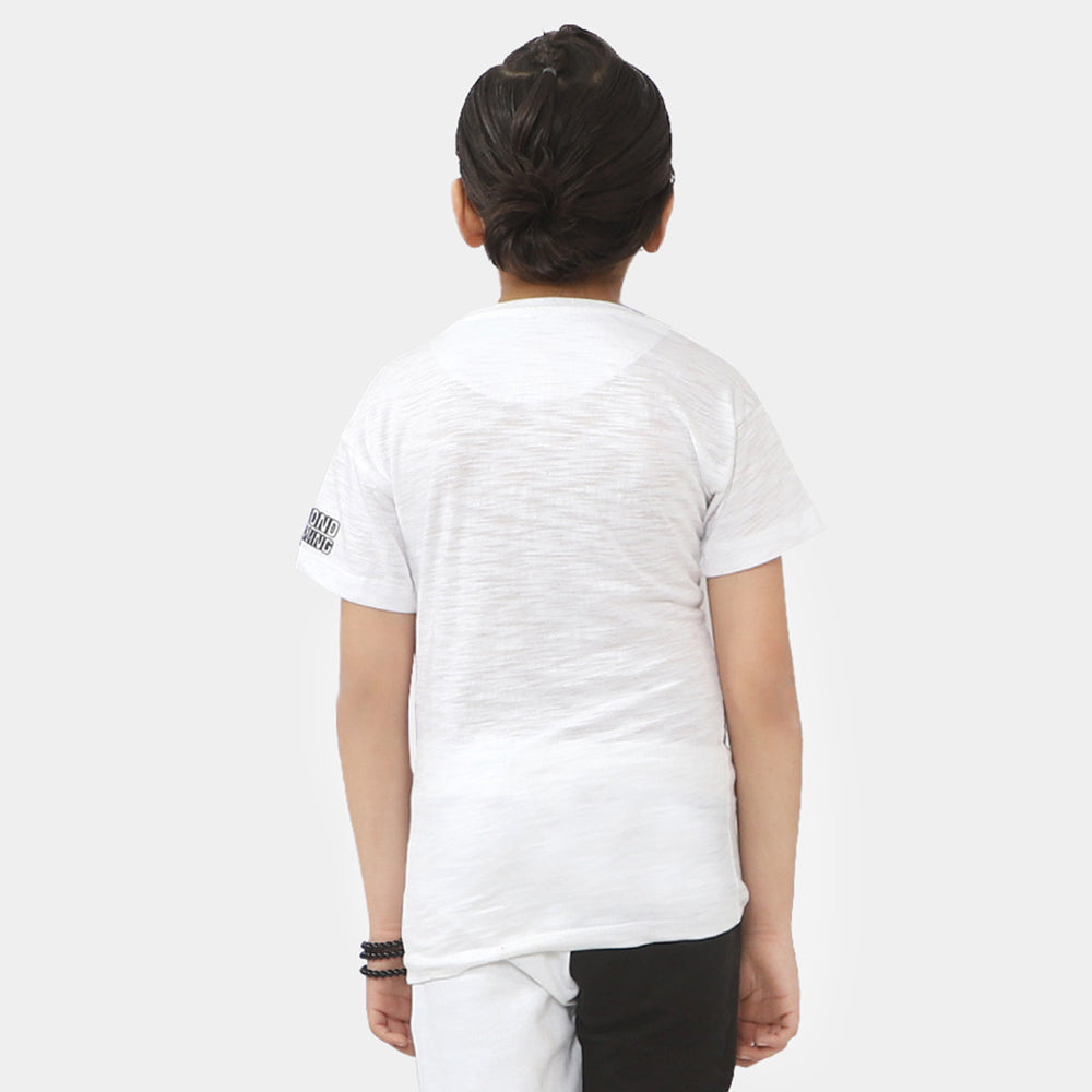 Boys Cotton T-Shirt Character - White