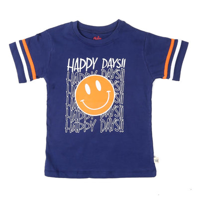 Infant Happy Days T-Shirt For Boys -Navy Blue
