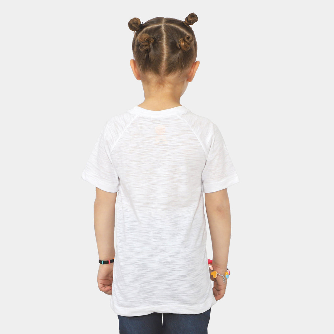 Girls Cotton T-Shirt Choose To Be Happy - White