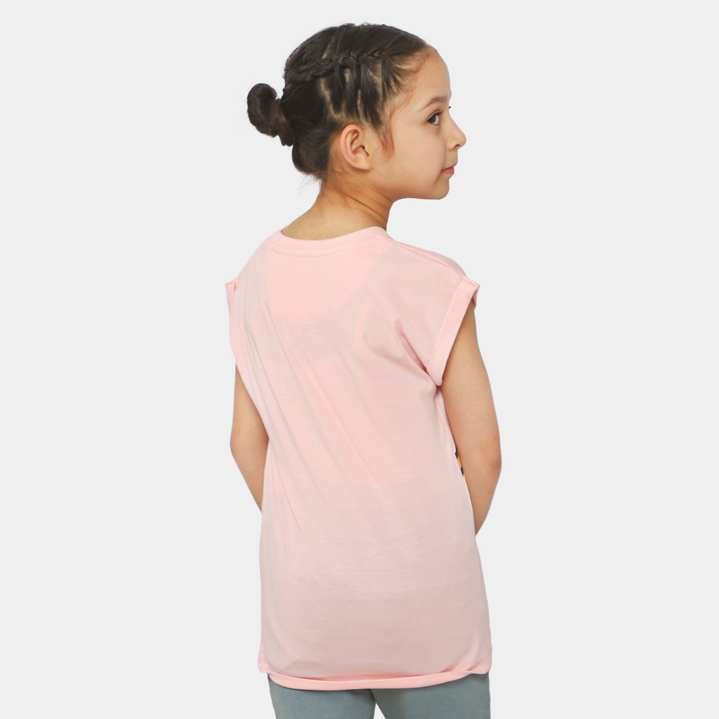 Girls Cotton T-Shirt Character - Light Pink