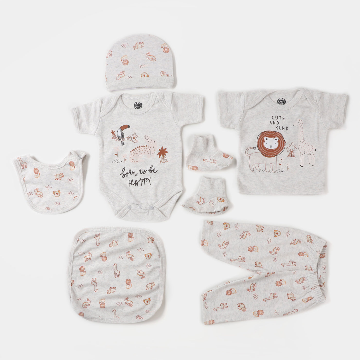 Infant Boys 7 PCs Set | Safari | Off/W/Mela