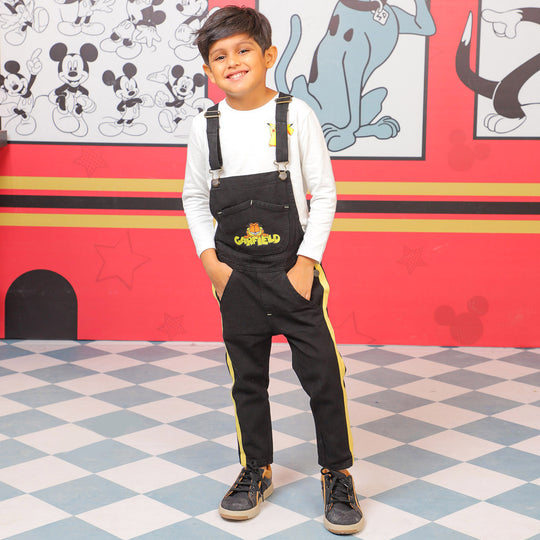 Boys Denim Over All Character- Black