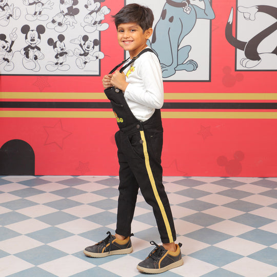 Boys Denim Over All Character- Black