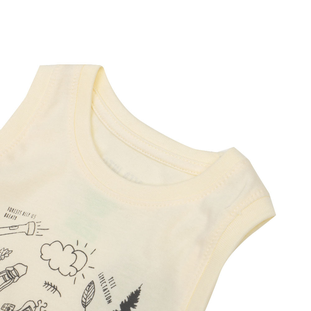 Infant Boys Sando Little Camper- Lemon