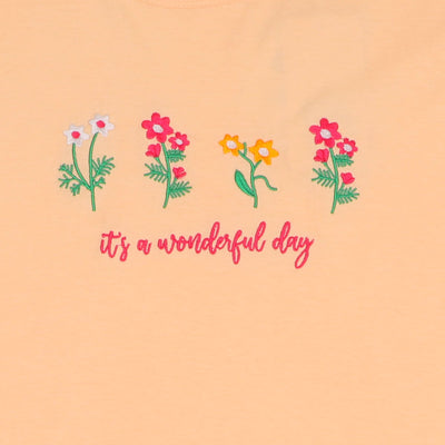 Girls-T-Shirt H/S WONDERFULL DAY - Pink