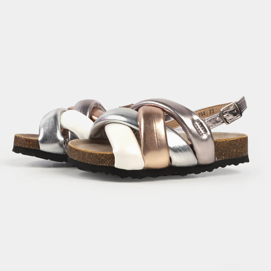 Girls Sandal 2022-194 - Silver/Brown