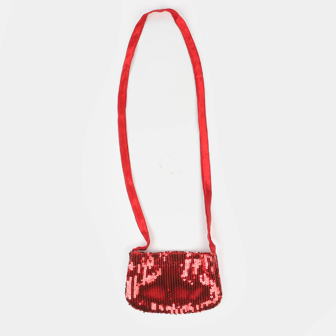 Girls Fancy Sequence Frock Rose Marie - Red