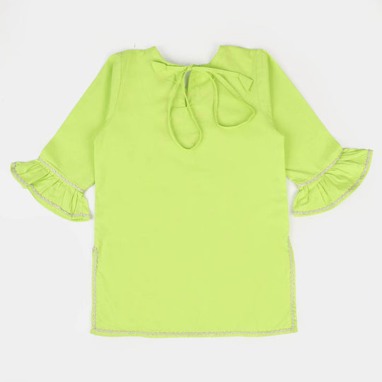 Girls Cotton EMB Kurti Glory - Green