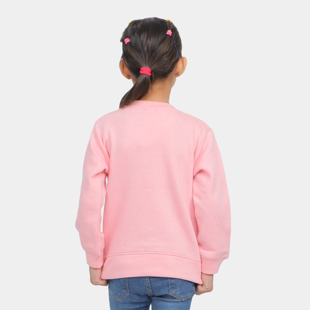 Girls Sweatshirt Heart - Pink