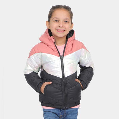 Girls Hooded Puffer Jacket -Mix