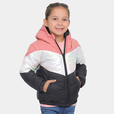 Girls Hooded Puffer Jacket -Mix