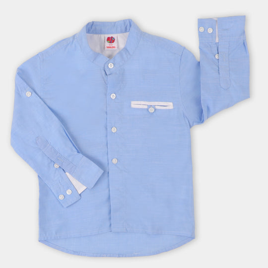 Boys Casual Shirt Tri-Button - Sky Blue