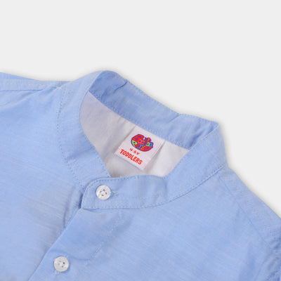 Boys Casual Shirt Tri-Button - Sky Blue