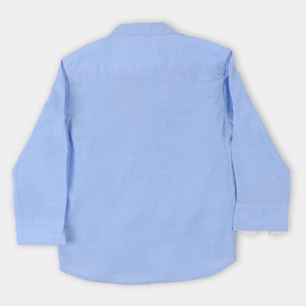 Boys Casual Shirt Tri-Button - Sky Blue