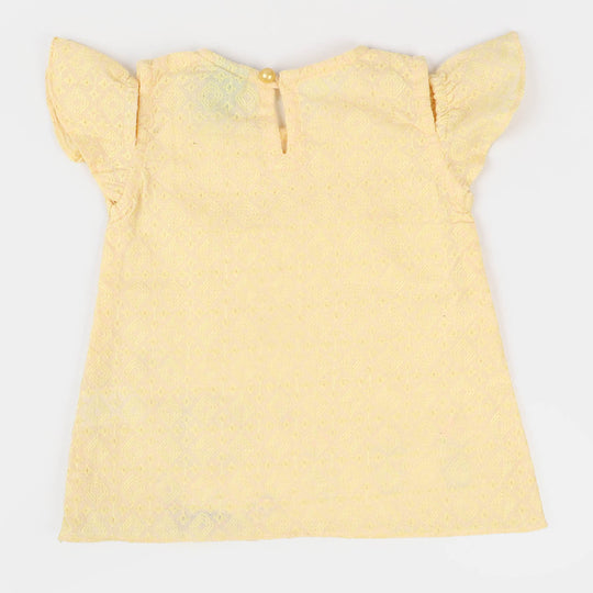 Infant Girls Cotton Top EMB Doll - Yellow