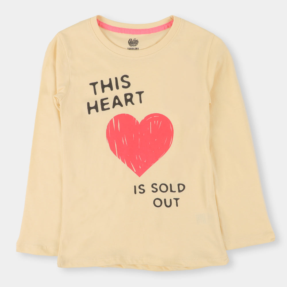 Girls T-Shirt Heart - Cream