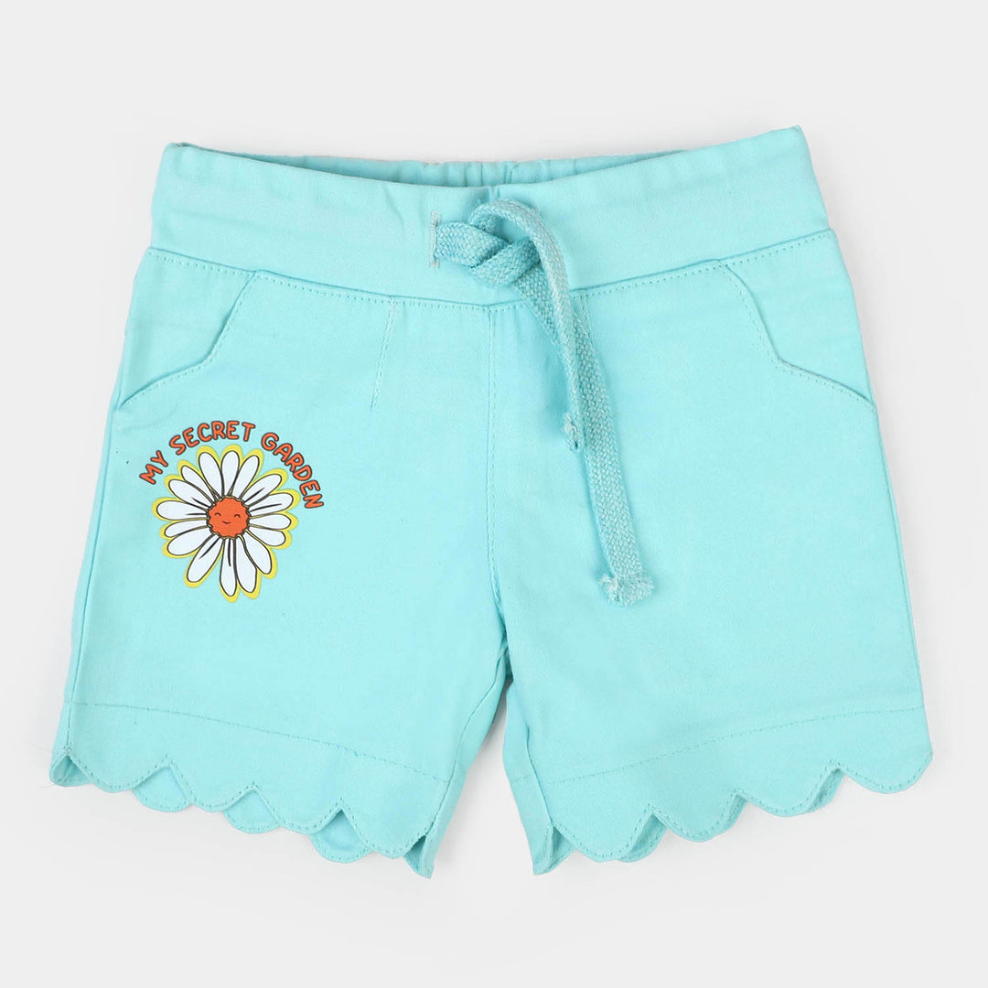 Infant Girls Cotton Short My Secret Garden - Aqua Green