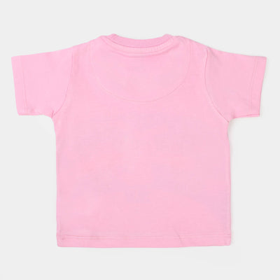 Infant Girls Character Cotton T-Shirt - Light pink