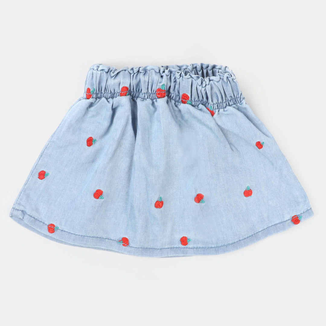 Infant Girls Denim Skirt Cherrific - Ice Blue