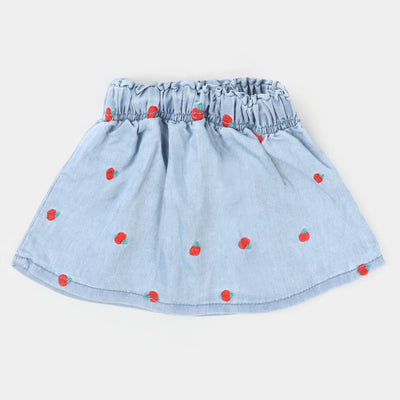 Infant Girls Denim Skirt Cherrific - Ice Blue