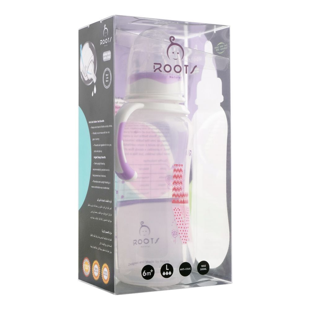 Roots Anti-Colic Feeder Bottle 300ml - Purple