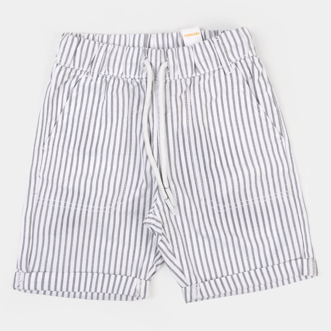 Boys Cotton Short Stripes - White