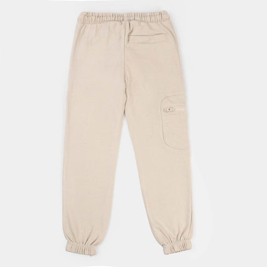 Boys Terry Pajama Edge Pocket - Cream