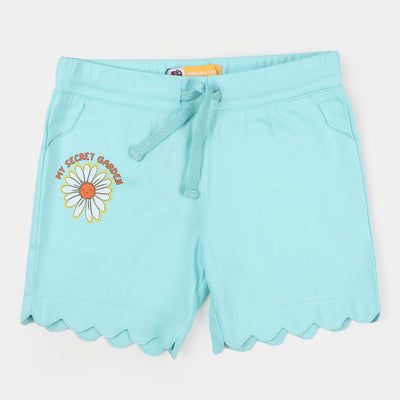 Girls Cotton Short My Secret Garden - Aqua Green