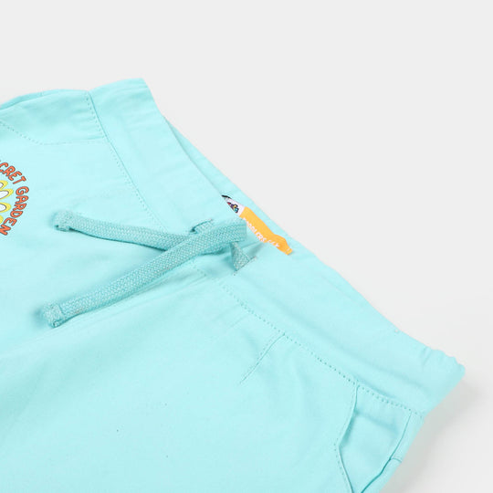 Girls Cotton Short My Secret Garden - Aqua Green