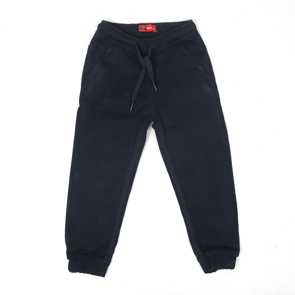 Boys Pants Cotton R/Elastic - Navy